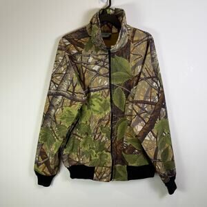 VTG World Famous Sports Skyline camo softshell gorpcore jacket mens Large